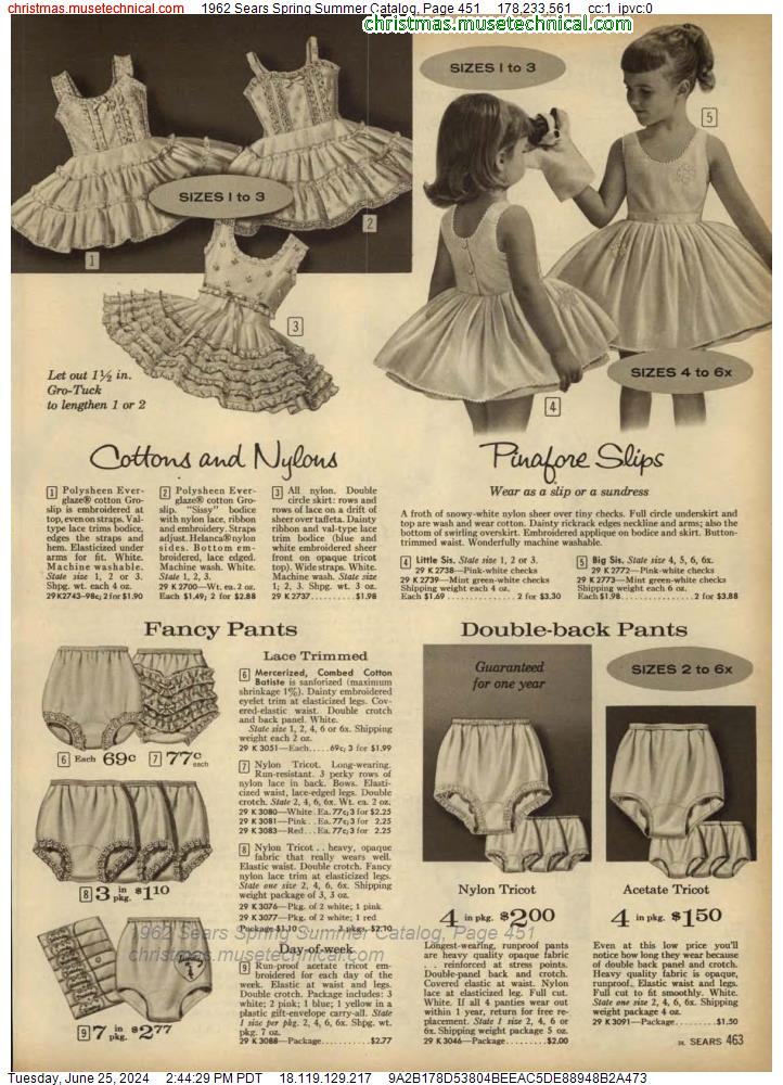 1962 Sears Spring Summer Catalog, Page 451