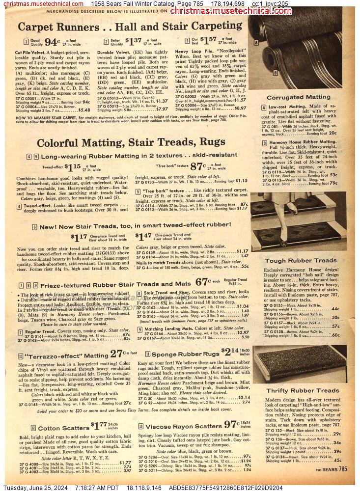 1958 Sears Fall Winter Catalog, Page 785