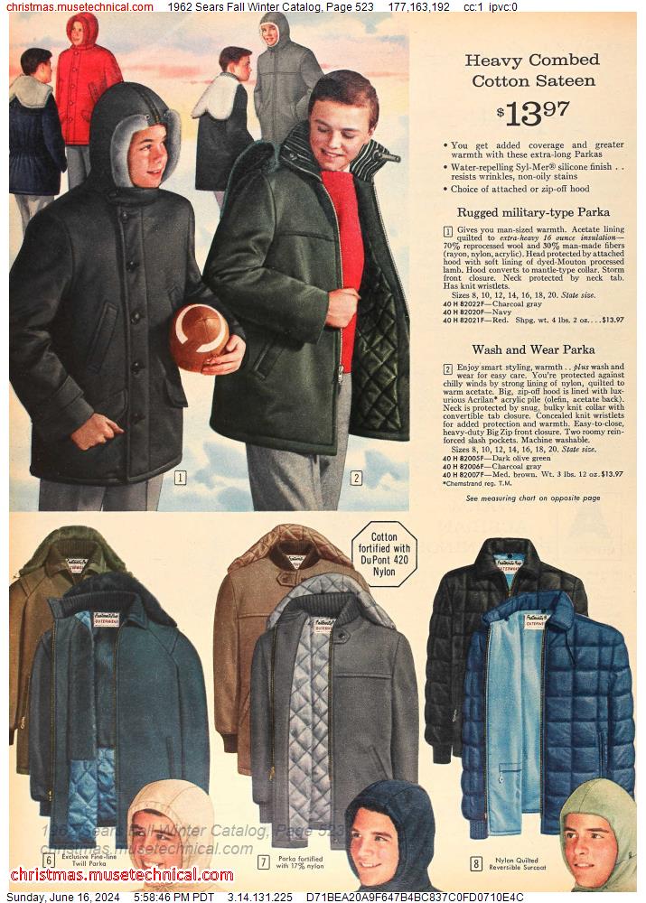1962 Sears Fall Winter Catalog, Page 523
