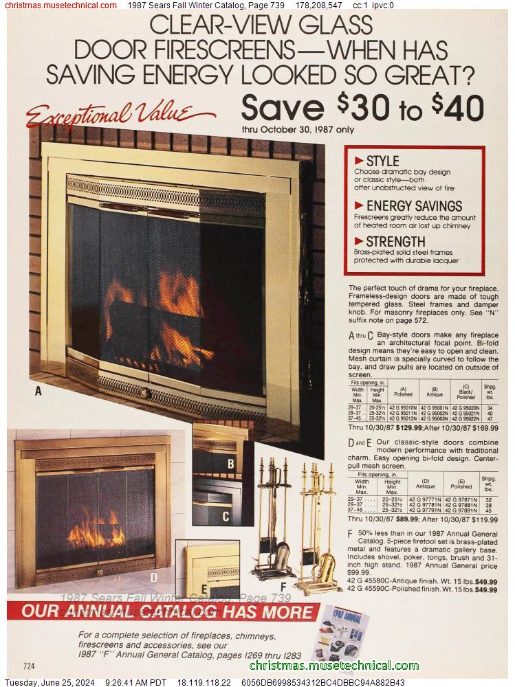 1987 Sears Fall Winter Catalog, Page 739