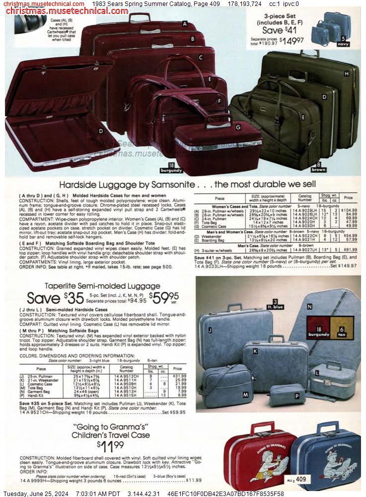 1983 Sears Spring Summer Catalog, Page 409