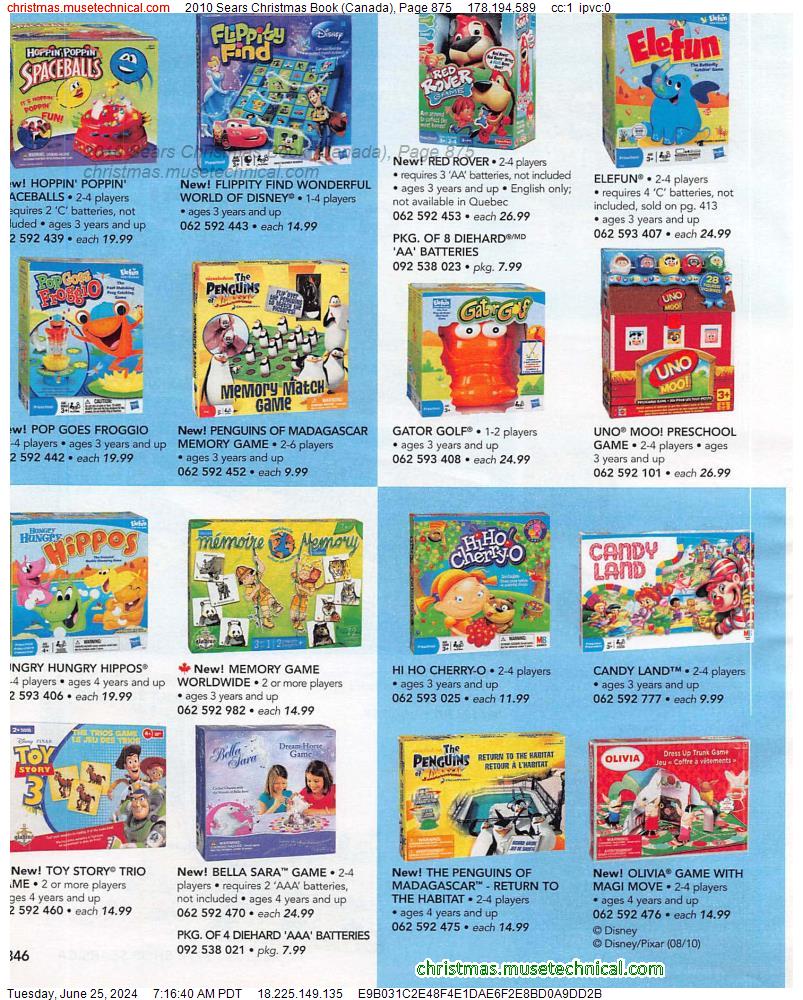 2010 Sears Christmas Book (Canada), Page 875