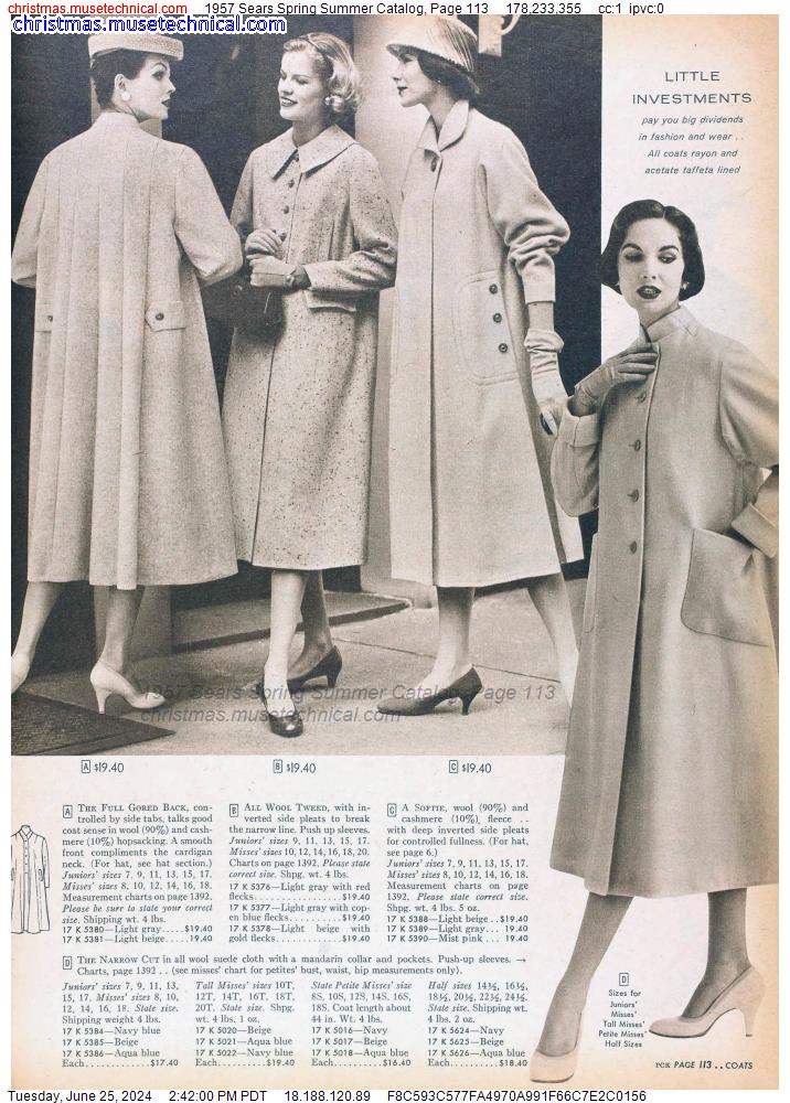 1957 Sears Spring Summer Catalog, Page 113