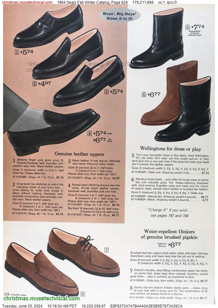 1964 Sears Fall Winter Catalog, Page 629