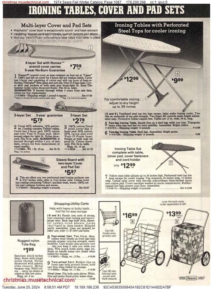 1974 Sears Fall Winter Catalog, Page 1067