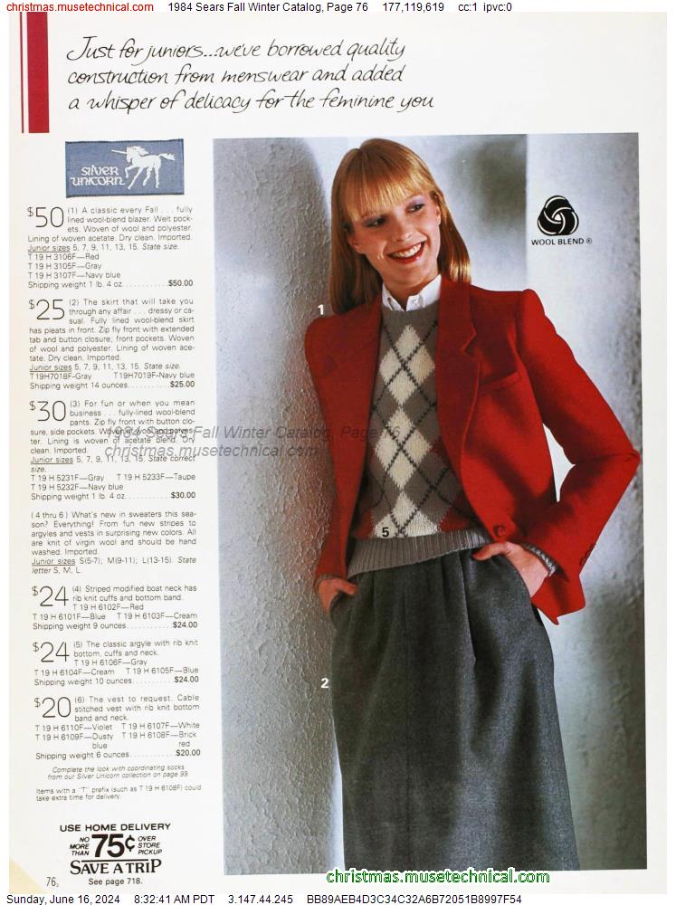 1984 Sears Fall Winter Catalog, Page 76