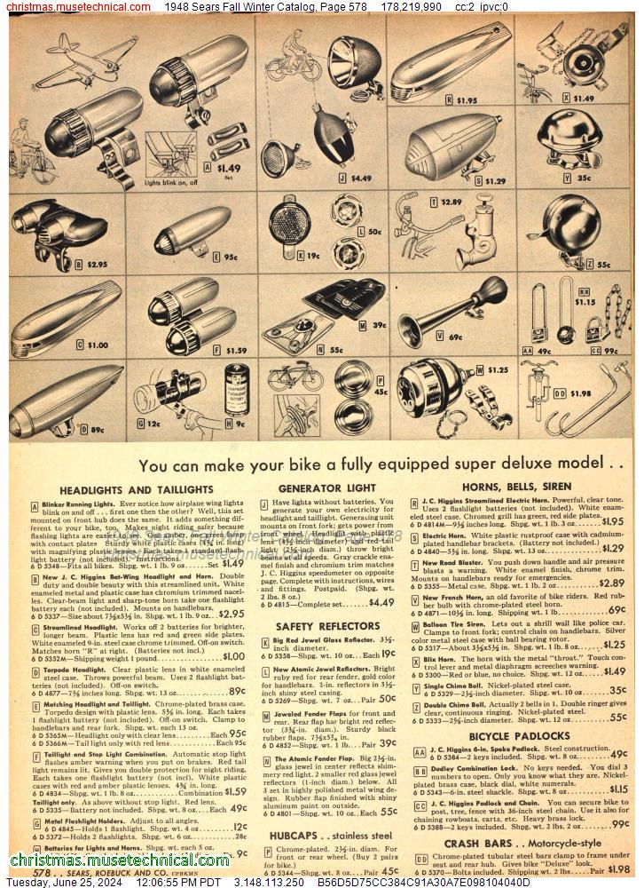 1948 Sears Fall Winter Catalog, Page 578