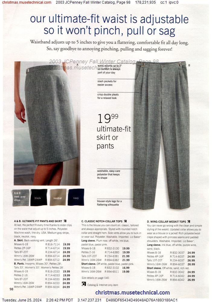 2003 JCPenney Fall Winter Catalog, Page 98