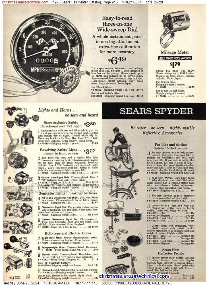 1970 Sears Fall Winter Catalog, Page 916