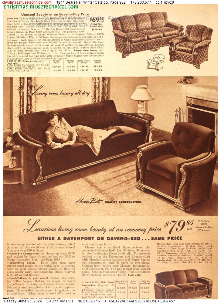 1941 Sears Fall Winter Catalog, Page 982