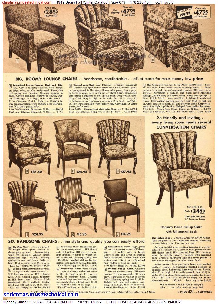 1949 Sears Fall Winter Catalog, Page 673