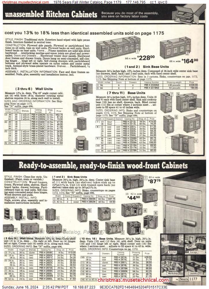 1976 Sears Fall Winter Catalog, Page 1179