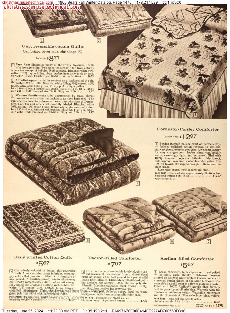 1960 Sears Fall Winter Catalog, Page 1470