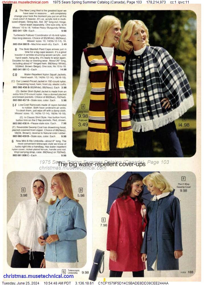 1975 Sears Spring Summer Catalog (Canada), Page 103