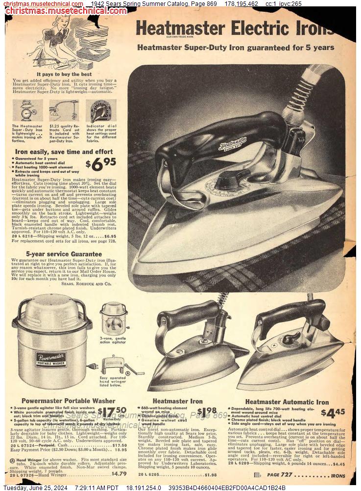 1942 Sears Spring Summer Catalog, Page 869