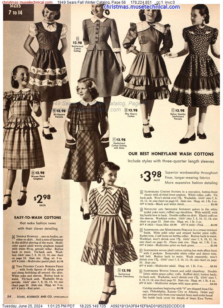 1949 Sears Fall Winter Catalog, Page 56