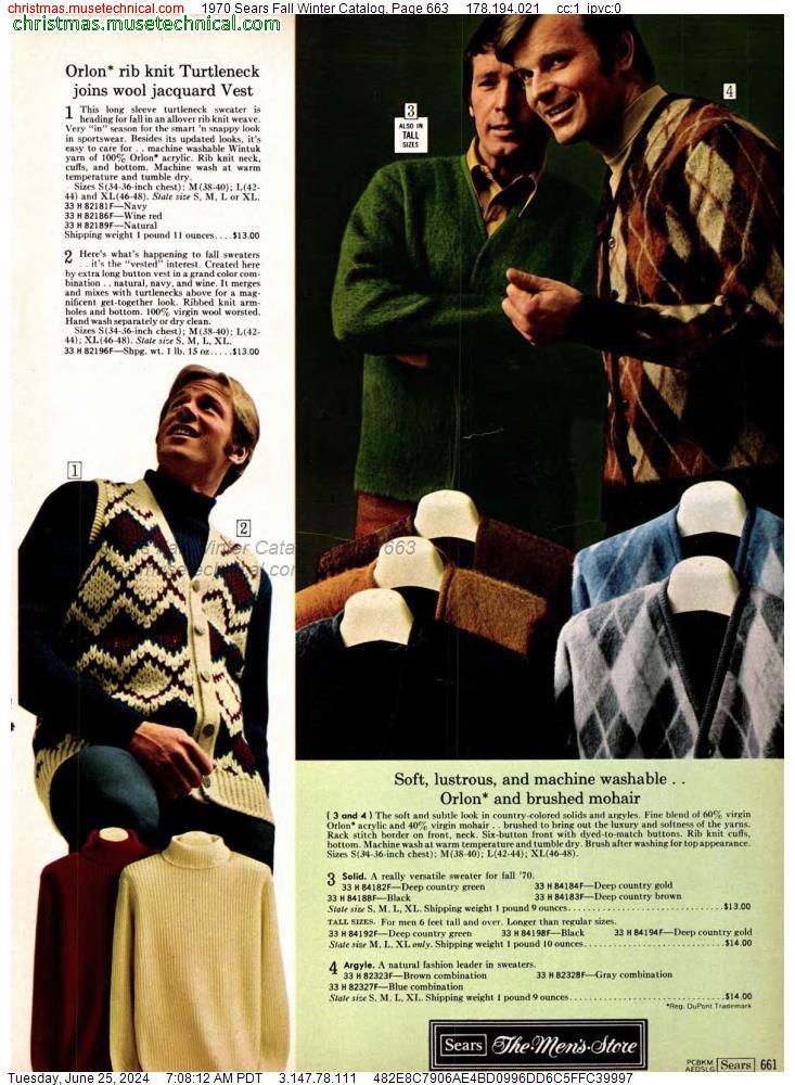 1970 Sears Fall Winter Catalog, Page 663