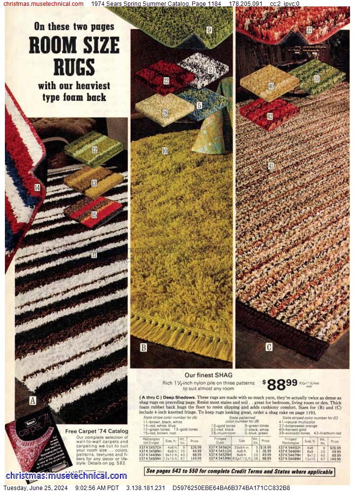 1974 Sears Spring Summer Catalog, Page 1184