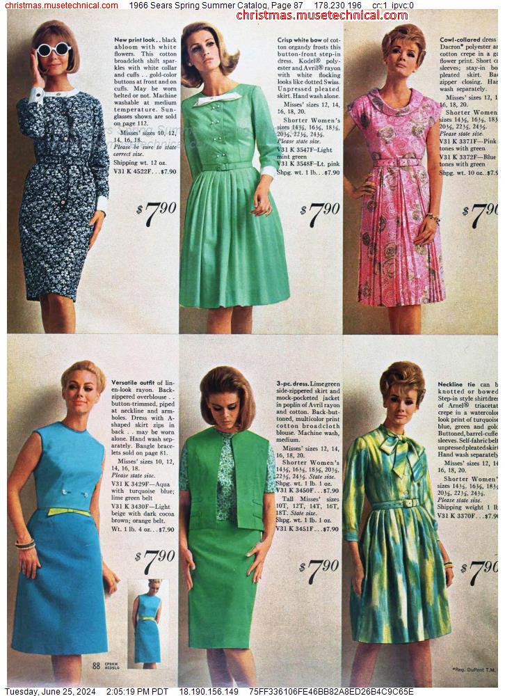 1966 Sears Spring Summer Catalog, Page 87