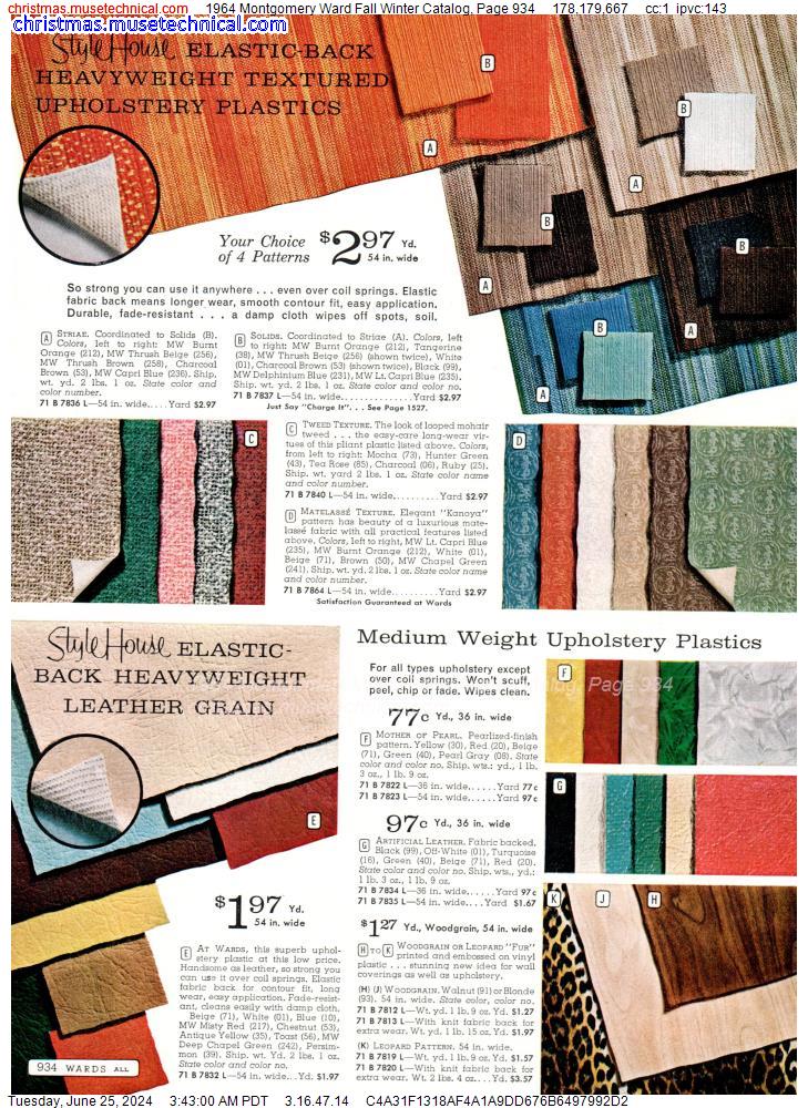 1964 Montgomery Ward Fall Winter Catalog, Page 934