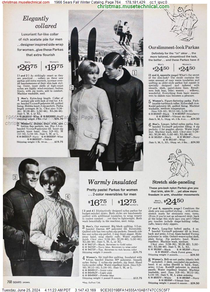 1966 Sears Fall Winter Catalog, Page 764