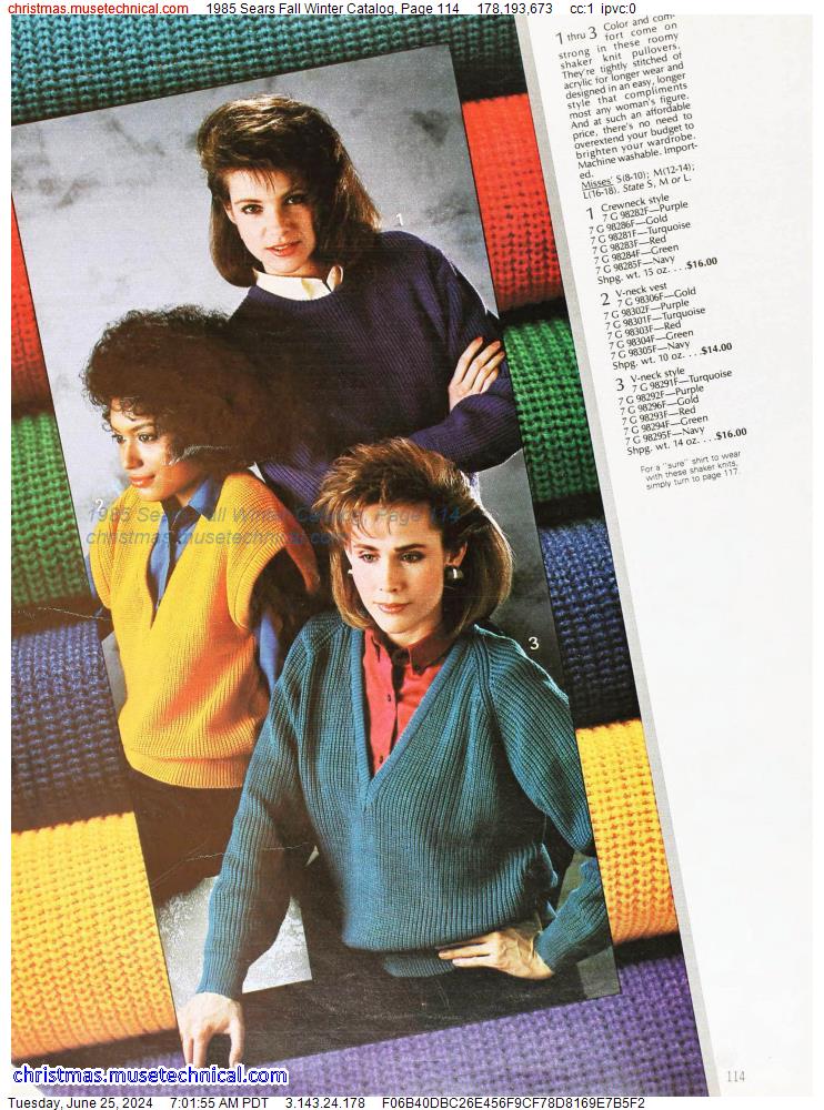 1985 Sears Fall Winter Catalog, Page 114