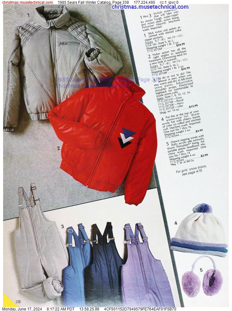 1985 Sears Fall Winter Catalog, Page 338