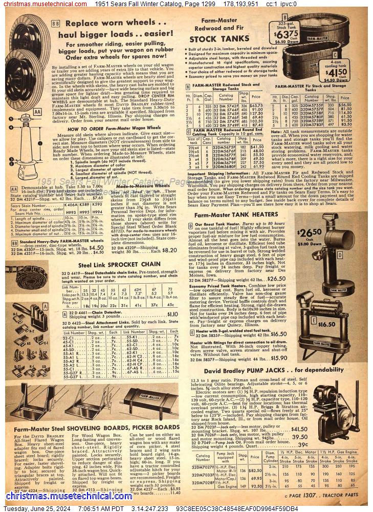 1951 Sears Fall Winter Catalog, Page 1299