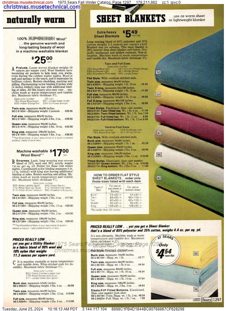1975 Sears Fall Winter Catalog, Page 1297