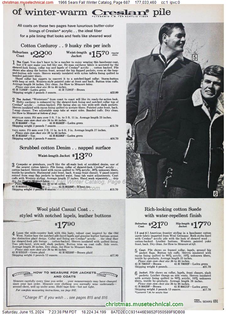 1966 Sears Fall Winter Catalog, Page 687