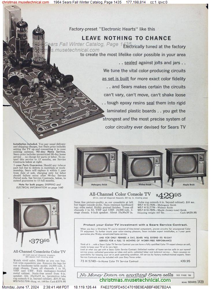 1964 Sears Fall Winter Catalog, Page 1435