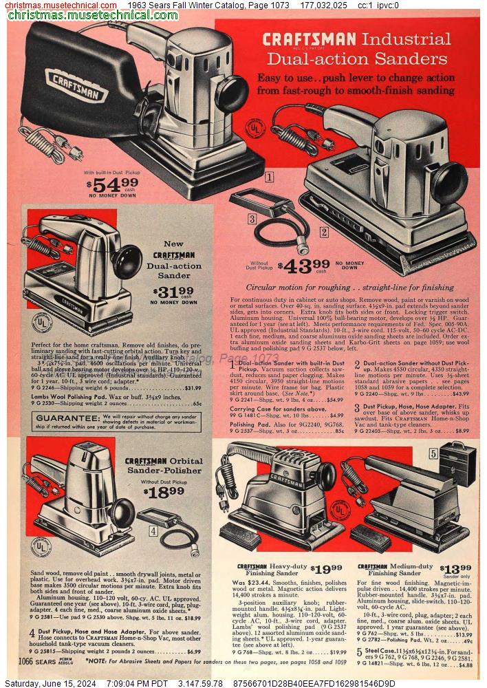 1963 Sears Fall Winter Catalog, Page 1073
