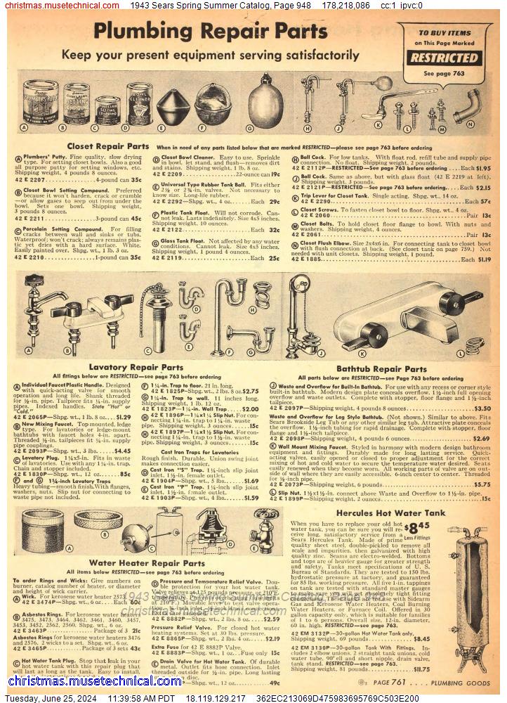 1943 Sears Spring Summer Catalog, Page 948