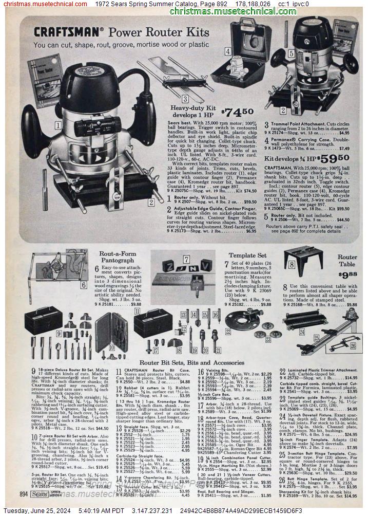 1972 Sears Spring Summer Catalog, Page 892