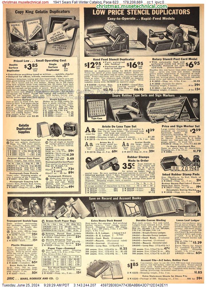 1941 Sears Fall Winter Catalog, Page 623