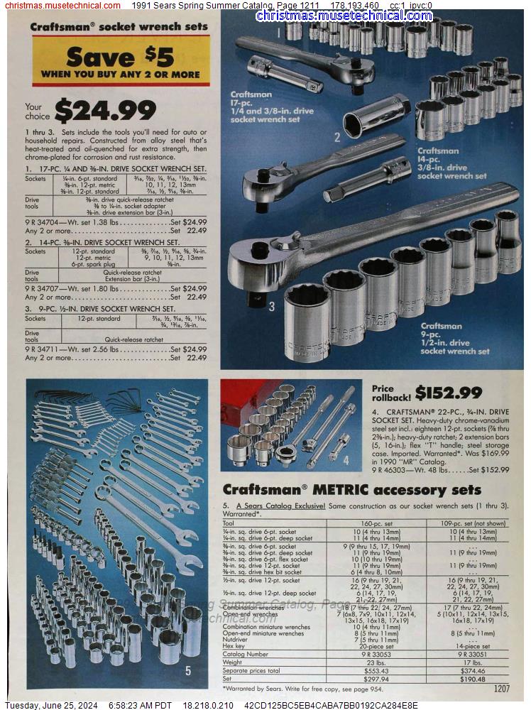 1991 Sears Spring Summer Catalog, Page 1211