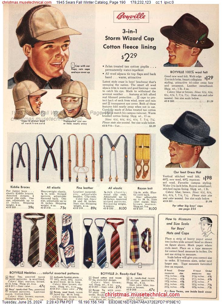 1945 Sears Fall Winter Catalog, Page 190