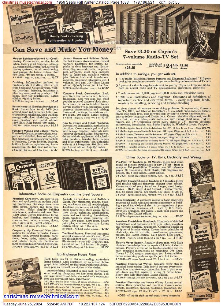 1959 Sears Fall Winter Catalog, Page 1033