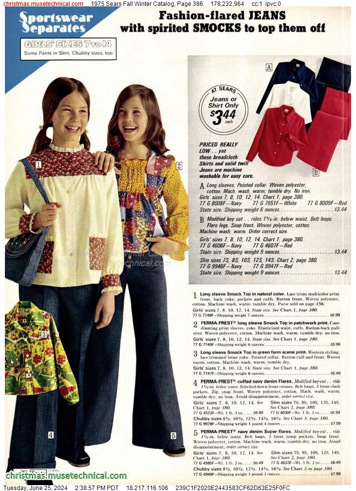 1975 Sears Fall Winter Catalog, Page 386