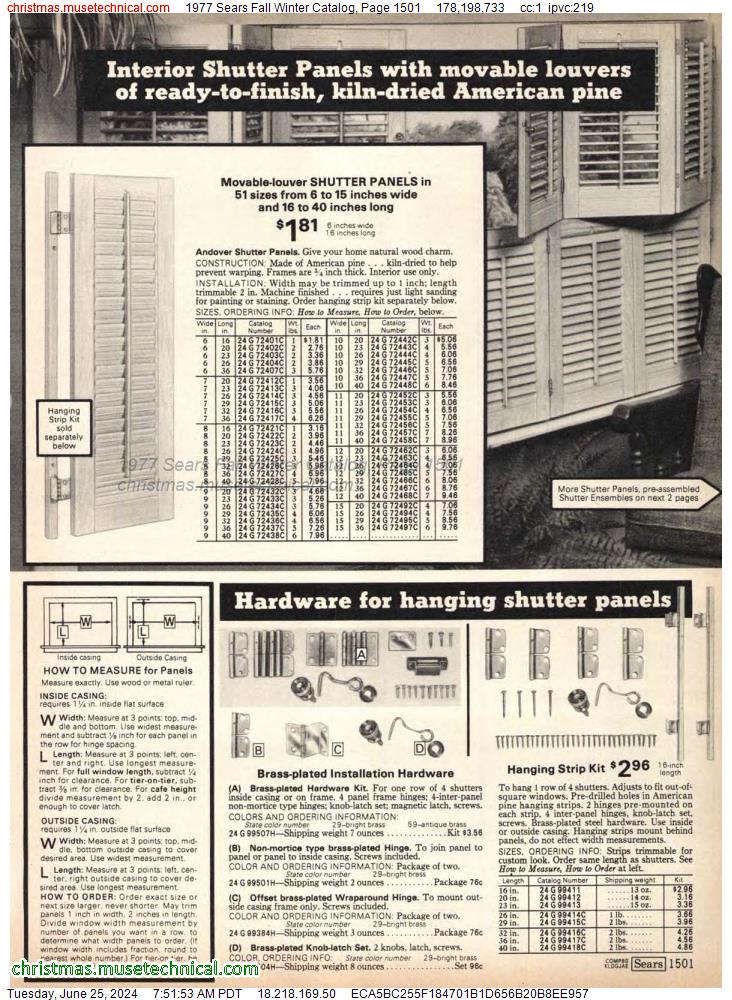 1977 Sears Fall Winter Catalog, Page 1501