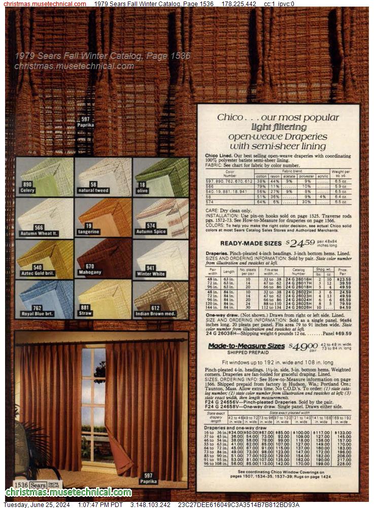 1979 Sears Fall Winter Catalog, Page 1536
