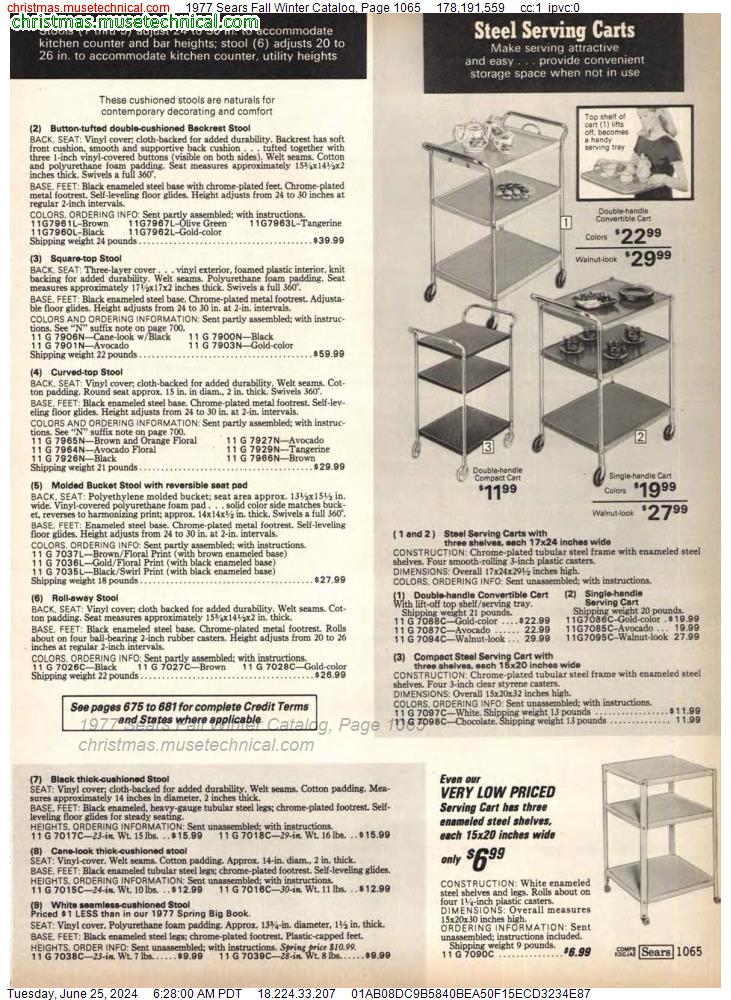 1977 Sears Fall Winter Catalog, Page 1065
