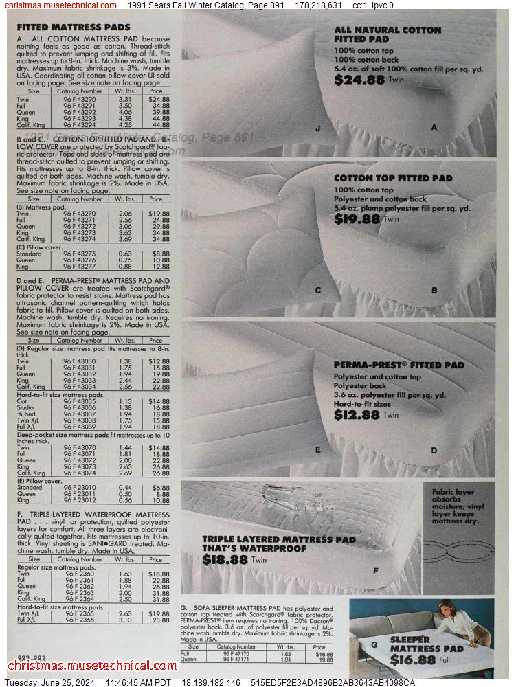 1991 Sears Fall Winter Catalog, Page 891