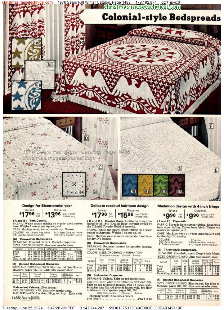 1976 Sears Fall Winter Catalog, Page 1488