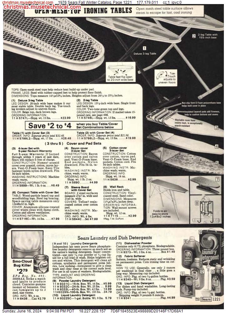 1976 Sears Fall Winter Catalog, Page 1221