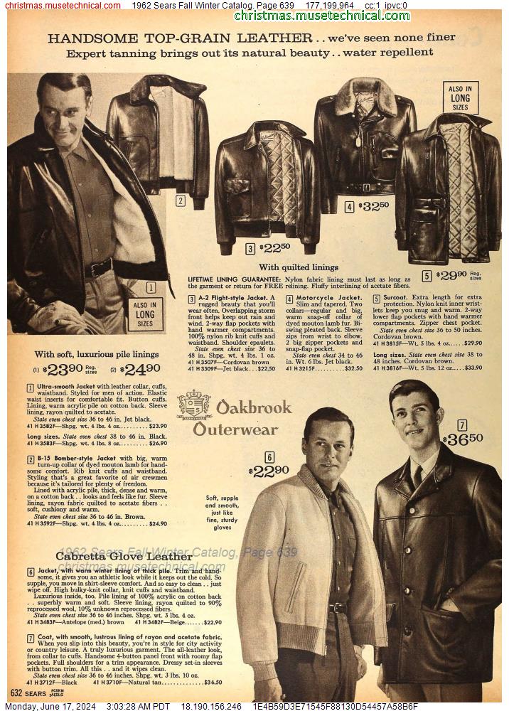 1962 Sears Fall Winter Catalog, Page 639