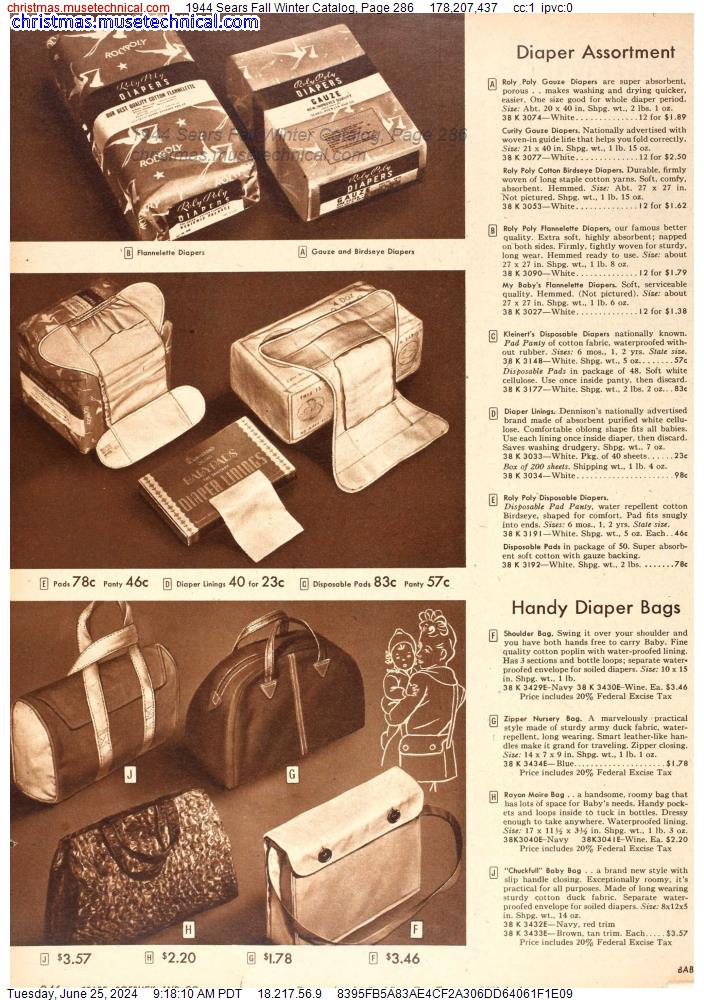 1944 Sears Fall Winter Catalog, Page 286