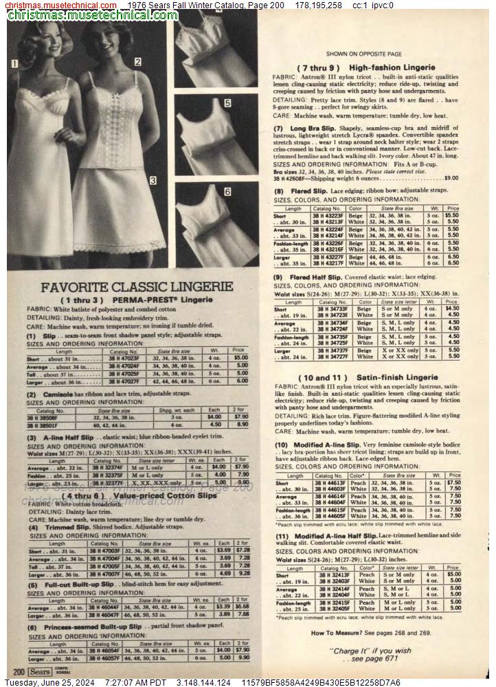 1976 Sears Fall Winter Catalog, Page 200