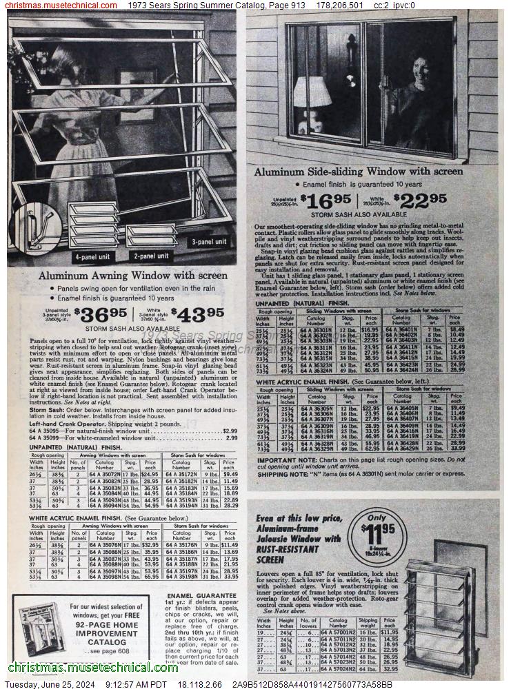 1973 Sears Spring Summer Catalog, Page 913