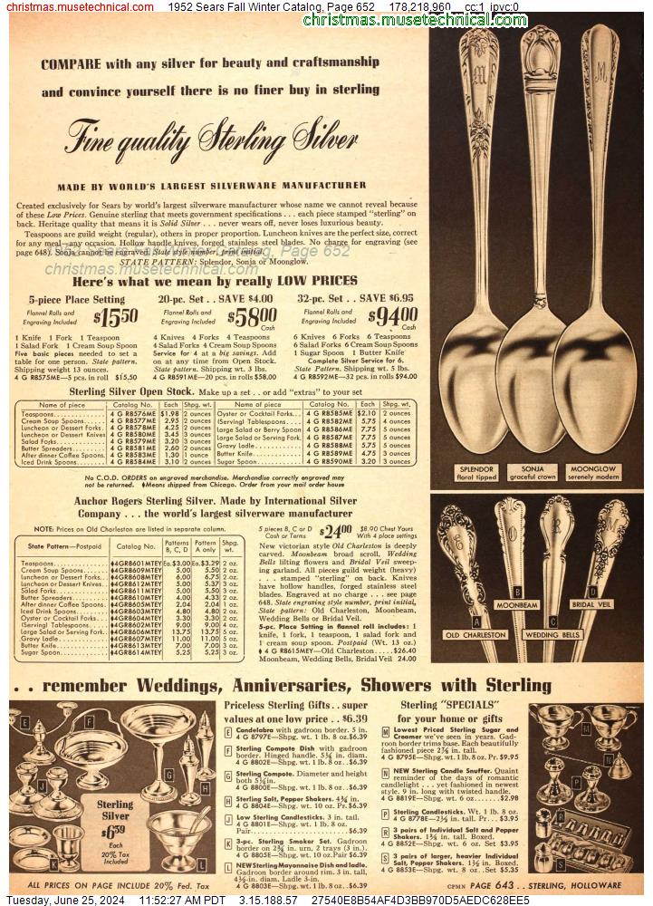 1952 Sears Fall Winter Catalog, Page 652